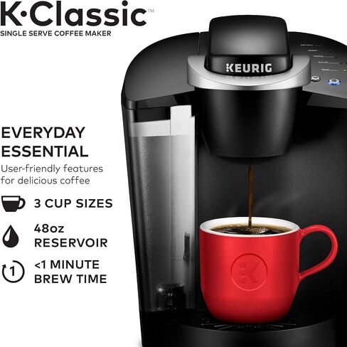 Keurig K-Classic Single-Serve Kup Pod Coffee Maker-K50-Black (متجدد) in Kuwait