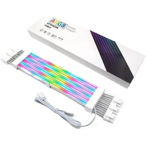 ARGB Sync PSU Power Supply Extension Cable 18AWG ATX 24Pin 8Pin PCI-E GPU V/GA RGB Computer PC Motherboard Module Cables(B) in Kuwait