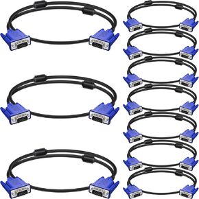 كابل مراقبة VGA إلى VGA 6 أقدام إلى سلك الكمبيوتر الذكور لجهاز الكمبيوتر التلفزيوني - 6 أقدام (10 عبوات) in Kuwait