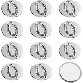 12 Pcs Phone Charm Hook, Metal Round Phone Charm Holder Adhesive Finger Grip for DIY Hanging Supplies (Silver) in Kuwait