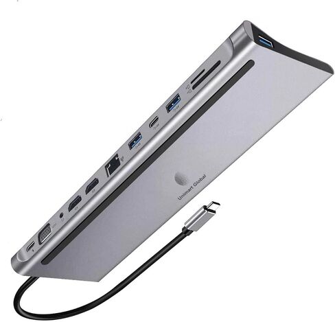 محطة إرساء UGX-MF-002 12-in-1 USB C ، محور متعدد مع 4K HDMI ، VGA ، Ethernet ، USB 3.0 ، SD/TF ، الصوت ، 85W PD الشحن السريع ، MacBook Pro/Air ، Windows Laptop in Saudi Arabia