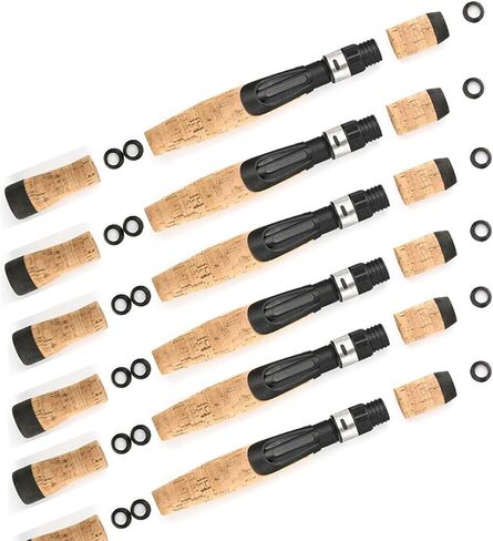 TEAMWILL 6 Sets Spinning Fishing Rod Handle for Rod Building Handle Reel Seat Composite Cork in Saudi Arabia