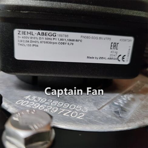 FN080-SDQ.6N.V7P5 Ziehl-abegg Fan 400VAC 1.9/1.1KW Axial Cooling Fan in Saudi Arabia