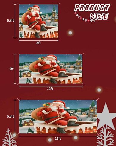 عيد الميلاد باب المرآب راية غطاء 7 × 8 قدم، عيد الميلاد سانتا كلوز مع الهدايا قرية الثلج عيد الميلاد باب المرآب الزينة عطلة عيد الميلاد خلفية ديكور لفصل الشتاء السنة الجديدة حفلة عيد الميلاد in Kuwait
