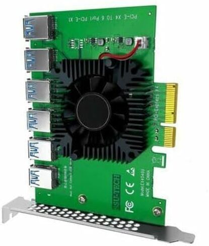 تناسب PCIE 1 إلى 6 Express x4 20GB إلى 6 Port Riser Card Adapter Extender 1PC للتعدين in Saudi Arabia