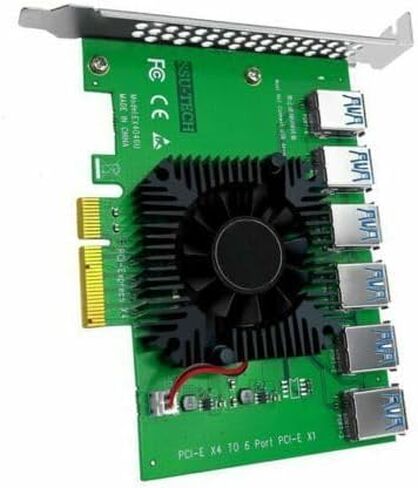 تناسب PCIE 1 إلى 6 Express x4 20GB إلى 6 Port Riser Card Adapter Extender 1PC للتعدين in Saudi Arabia