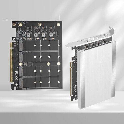 Quad NVME PCIE Adapter 4 Port M.2 NVME M KEY SSD إلى PCIE 4.0 X16 سرعة بطاقة EX in Saudi Arabia