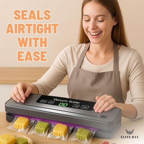 Sealer فراغ لتخزين الطعام - 120W الطاقة | عرض 30 سم الختم | تصميم ABS المدمجة | 110V - 240V الجهد | يتضمن 10 أكياس فراغ خالية من BPA | لفيديو سوس ، الحفاظ على الطعام الإعدادية in Saudi Arabia