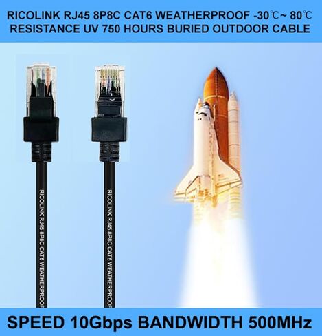 RJ45 8P8C CAT6 Ethernet مقاوم للماء 50 قدمًا -30 ℃ ~ 80 ℃ مقاومة UV 750 ساعة دفن كابل في الهواء الطلق in Saudi Arabia