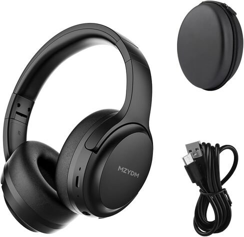 سماعات Bluetooth فوق الأذن ، 60 ساعة سماعات اللاسلكية وقت اللعب مع الميكروفون ، 5.3 Bluetooth ، سماعات رأس استريو قابلة للطي قابلة للطي ، للهواتف المحمولة لأعمال السفر (أسود) in Saudi Arabia