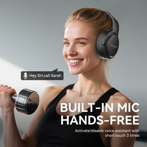 سماعات Bluetooth فوق الأذن ، 60 ساعة سماعات اللاسلكية وقت اللعب مع الميكروفون ، 5.3 Bluetooth ، سماعات رأس استريو قابلة للطي قابلة للطي ، للهواتف المحمولة لأعمال السفر (أسود) in Saudi Arabia