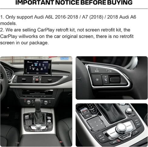 Linux Interface Box for Audi A6L 2016-2018, A7 (2018) Interface Box, Supports Wireless CarPlay Android Auto Fit for Original Car Radio Upgrade GPS Navigation Support Mirror Link,Backup Camera, Siri in Saudi Arabia