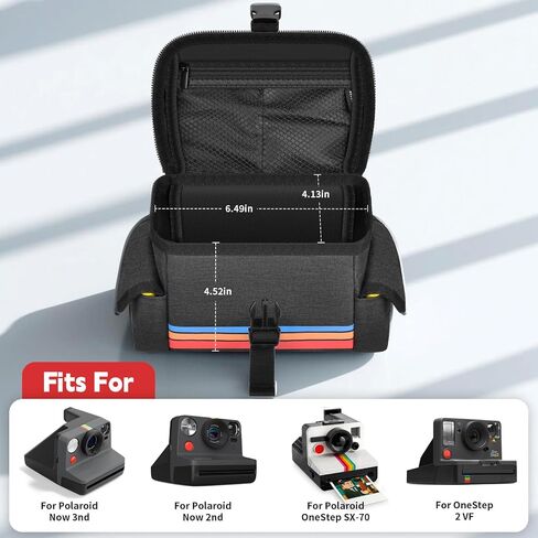 كاميرا محمولة تحمل حالة متوافقة مع Polaroid الآن 2nd/3rd Gen I-type/Now/Now+/OneStep 2 VF/ONESTEP+، حقيبة تخزين كاميرا كاميرا فورية مع جيوب شبكية للملحقات (حالة فقط) in Kuwait
