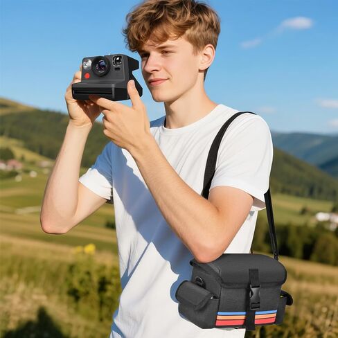 كاميرا محمولة تحمل حالة متوافقة مع Polaroid الآن 2nd/3rd Gen I-type/Now/Now+/OneStep 2 VF/ONESTEP+، حقيبة تخزين كاميرا كاميرا فورية مع جيوب شبكية للملحقات (حالة فقط) in Kuwait