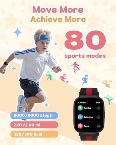 Watch Smart No Phone No App لا حاجة ، 1.83 "ساعة تعقب اللياقة مع عداد الخطى ، عداد الخطوة ، شاشة النوم ، IP68 مقاوم للماء ، النايلون in Saudi Arabia