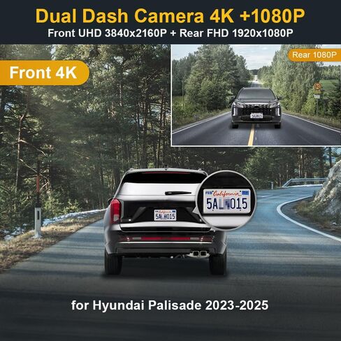 FITCAMX 4K DASH CAM مناسبة لـ Hyundai Palisade 2023-2025 (الجزء رقم#S8700 S8710) in Saudi Arabia