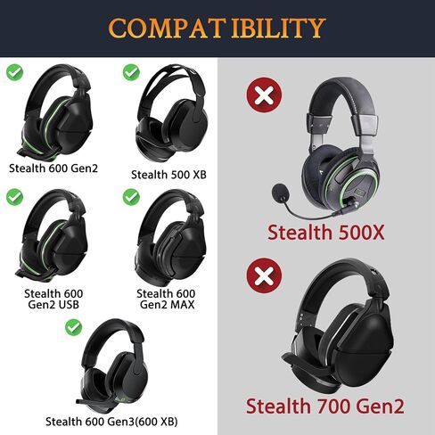 Soulwit Cooling -Gel Aypads استبدال لـ Turtle Beach Stealth 600 Gen 2 USB/MAX ، 600 Gen3 PC/PS/XB ، 500 XB سماعات اللاسلكية ، وسائد وسادة الأذن مع رغوة عزل الضوضاء - أسود in Saudi Arabia