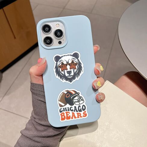 104 Pcs Chicago Football Stickers Pack Bear, Illinois Rugby Sports Waterproof Vinyl Self-Adhesive Decals for Kids Car Outdoor Phone Bottle Helmet Skateboard and More in Saudi Arabia