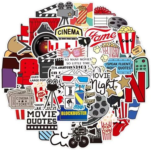 ملصقات أفلام 50pcs ، ملصقات فينيل مقاومة للماء ، ملصق فيلم ملصق فيلم مضحك للفيلم لصالح الحفلات الهدايا ، الهدايا للأطفال الفتيات الفتيان المراهقين للكمبيوتر المحمول ، زجاجة ماء ، لوح التزلج in Kuwait