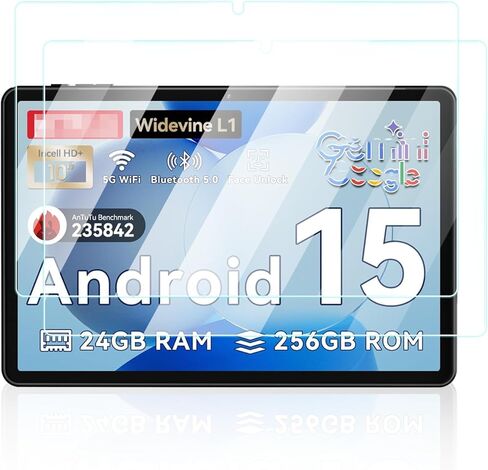واقي الشاشة لـ TABWEE T20 2025 Android 15 أقراص 10.1 بوصة ، مضاد للخلع 9H صلبة اللمس حساس 2.5D حواف مدورة خالية من التثبيت سهلة التثبيت ، 2 عبوة. in Saudi Arabia