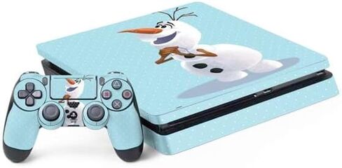 Skinit Decal Gaming Skin Compatible with PS4 Slim Bundle - Officially Licensed Disney Frozen Elsa and Anna Sisters Art Design in Saudi Arabia