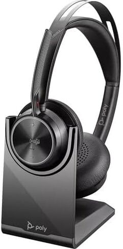 Poly Voyager Focus 2 UC Stereo Bluetooth Headset (Microsoft Teams معتمد) (77Y87AA) مع حزمة حقيبة السفر بما في ذلك: GOBY LABS Cleaner ، قماش الألياف in Saudi Arabia