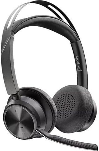 Poly Voyager Focus 2 UC Stereo Bluetooth Headset (Microsoft Teams معتمد) (77Y87AA) مع حزمة حقيبة السفر بما في ذلك: GOBY LABS Cleaner ، قماش الألياف in Saudi Arabia