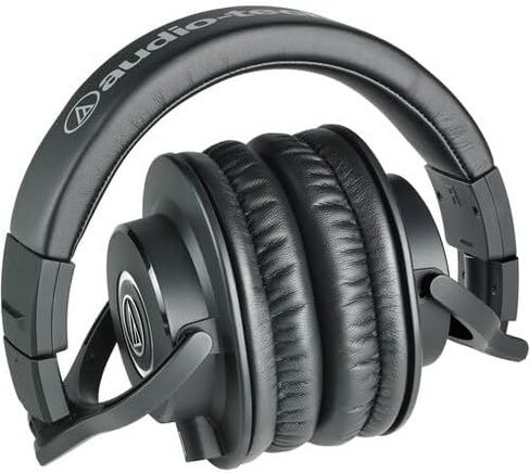 Audio-Technica ATH-M40x Closed-Back Monitor Headphones (Black) + Microfiber Cleaning Cloth + Headphone Stand + Headphone CASE + Goby Labs Headphone Cleaner 4 fl oz in Saudi Arabia