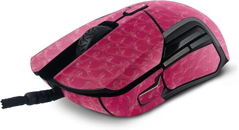 Maysyskins الجلد متوافق مع فولاذ منافس 5 ألعاب الماوس - Pink Pleather | غلاف الالتفاف الواقي ، الدائم ، والفريد من نوعه | من السهل تطبيق الأنماط وإزالتها وتغييرها | صنع في الولايات المتحدة in Saudi Arabia