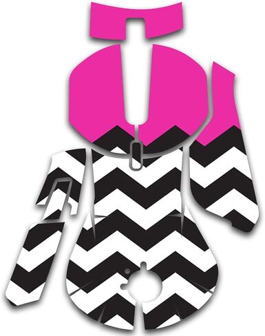 MightySkins Skin Compatible with SteelSeries Rival 5 Gaming Mouse - Hot Pink Chevron | Protective, Durable, and Unique Vinyl Decal wrap Cover | Easy to Apply and Change Styles | Made in The USA in Saudi Arabia