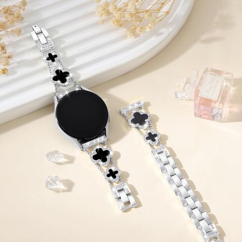 شريط ماس معدني متوافق مع Samsung Galaxy Watch 7 6 5 4 40mm 44 مم/لمراقبة Galaxy 6 4 الكلاسيكية 42 مم 46 مم 47 مم/مشاهدة 5 Pro 45mm/نشط 2،20mm Clover Sparkle Women Women in Kuwait