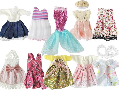 6.3" Mini Girl Dolls, includ Handmade Baby Doll Clothes, 2 Sets 6.3" Mini Girl Dolls, 2 Pairs of Shoes in Kuwait