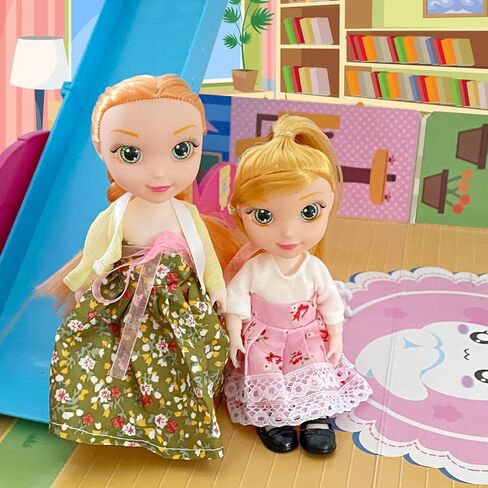 6.3" Mini Girl Dolls, includ Handmade Baby Doll Clothes, 2 Sets 6.3" Mini Girl Dolls, 2 Pairs of Shoes in Kuwait