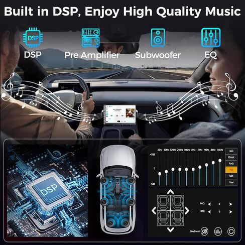 ستيريو مزدوج سيارة DIN مع شاشة تعمل باللمس 7 بوصات ، و Apple Carplay و Android Auto ، و Bluetooth ، و 240 واط ، و SWC ، وإخراج مضخم الصوت ، ومستقبل راديو سيارة FM/AM ، ورابط المرآة ، والنسخ الاحتياطي in Kuwait