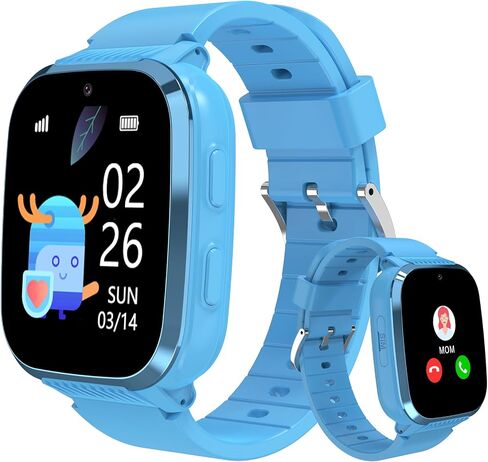 4G Kids Smart Watch With GPS Tracker Video Calling الرسائل النصية ، الساعات الذكية المقاومة للماء ، تتراوح أعمارهم بين 5-13 عامًا ، هاتف SOS One-Ide Call Call Coell Watch مع Allar Game HD Camera (Black) in Kuwait