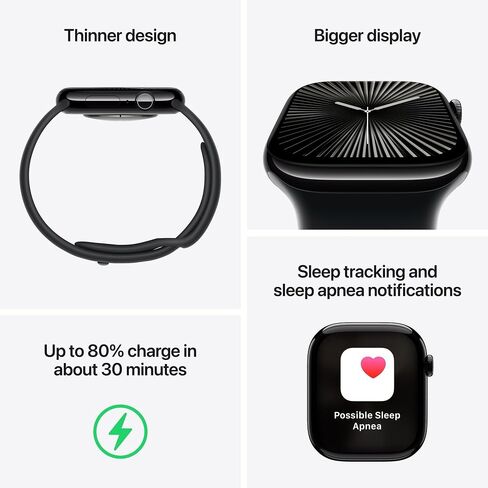 Apple Watch Series 9 [GPS 41mm] Midnight Aluminium Case مع Midnight Sport Band S/M (متجدد) in Kuwait