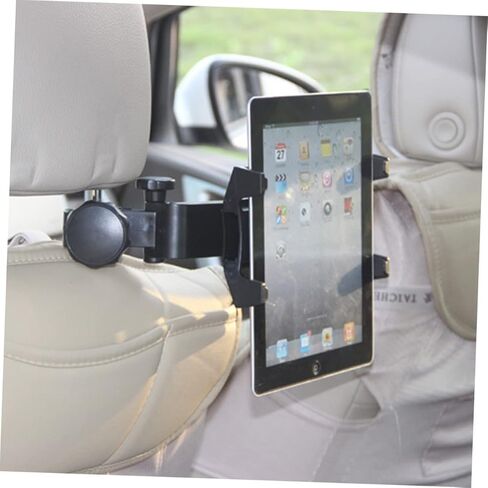 Popetpop Car Tablet حامل الهاتف القابل للتعديل مقعد مسند رأس قوس أسود يدوي لمكتب القراءة للألعاب وسيارات التمتع بالفيلم in Saudi Arabia