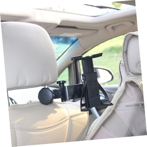 Popetpop Car Tablet حامل الهاتف القابل للتعديل مقعد مسند رأس قوس أسود يدوي لمكتب القراءة للألعاب وسيارات التمتع بالفيلم in Saudi Arabia