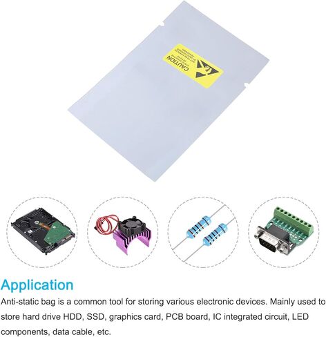 Anti Static Bags Shielding Bag 100pcs 2.8x4.3inch(7x11cm) Open Top with Labels for Hard Drive HDD SSD in Saudi Arabia