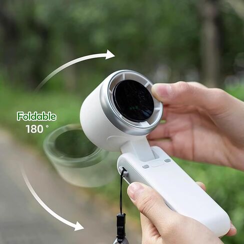 Portable Mini Handheld Fan with Digital Display, Rechargeable Battery,Battery capacity: 1800mAh, White in Saudi Arabia