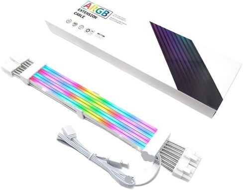 ARGB Sync PSU Power Supply Extension Cable 18AWG ATX 24Pin 8Pin PCI-E GPU V/GA RGB Computer PC Motherboard Module Cables(B) in Kuwait