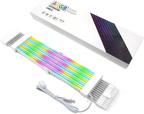 ARGB Sync PSU Power Supply Extension Cable 18AWG ATX 24Pin 8Pin PCI-E GPU V/GA RGB Computer PC Motherboard Module Cables(B) in Kuwait