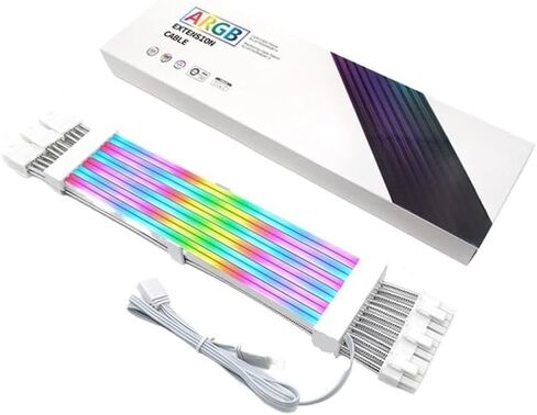 ARGB Sync PSU Power Supply Extension Cable 18AWG ATX 24Pin 8Pin PCI-E GPU V/GA RGB Computer PC Motherboard Module Cables(B) in Saudi Arabia