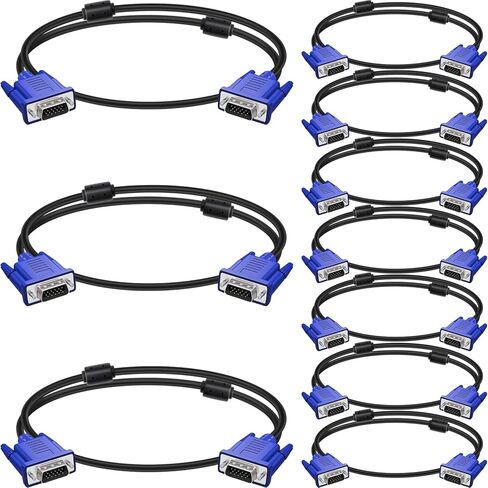 كابل مراقبة VGA إلى VGA 6 أقدام إلى سلك الكمبيوتر الذكور لجهاز الكمبيوتر التلفزيوني - 6 أقدام (10 عبوات) in Kuwait