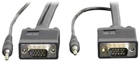 Tripp Lite Eaton Series P504-006 6 FT VGA HD15 & 3.5mm M/M Cable ، RGB Coax ، 2048x1536 ، Foil Shield ، PC Monitor Projector Audio Video ، Black ، Cloud Care Pre-Configured Bundle مؤهل (10 حزمة) in Saudi Arabia