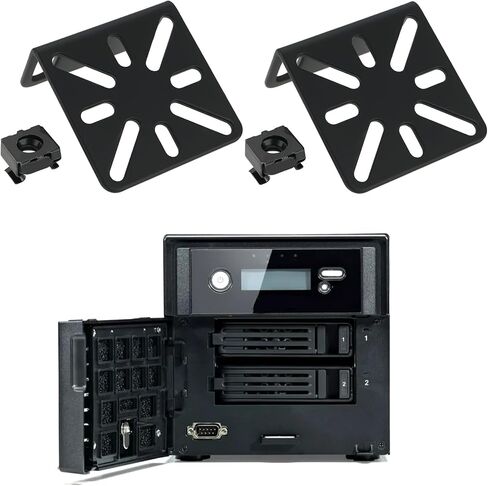 2Pcs Switch Adjustable Rack Rack Mount Kit Adjustable Hole Distance 13-35mm Compatible with Buffalo Tech 17.3 Inch Compatible with Cisco 45x44.5x25mm Black in Saudi Arabia