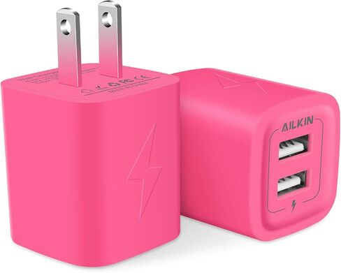 قابس USB ، كتلة شحن الشاحن السريع السريع ، محول Power AC Dual Port Charge Cube Travel Brick Prock Colords Fox for iPhone ، iPad ، Samsung Home USB Base in Kuwait