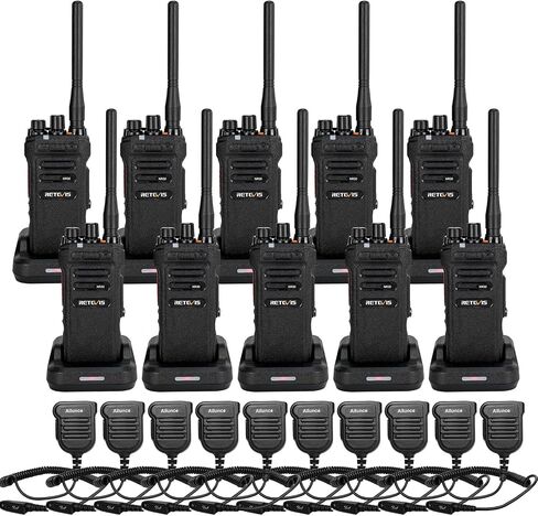 RETEVIS NR30 Professional 2 Way Radios Bulk ، IP67 مقاوم للماء راديو ثنائية الاتجاه مع MIC ، ومكتب الشقوق الشاقة ، وإلغاء الضوضاء ، والاتصال الجماعي ، لفريق النقل الصناعي (10 عبوات) in Kuwait