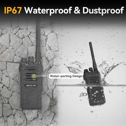 RETEVIS NR30 Professional 2 Way Radios Bulk ، IP67 مقاوم للماء راديو ثنائية الاتجاه مع MIC ، ومكتب الشقوق الشاقة ، وإلغاء الضوضاء ، والاتصال الجماعي ، لفريق النقل الصناعي (10 عبوات) in Kuwait