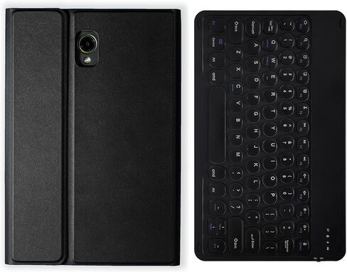 Wireless Bluetooth Keyboard Case for Samsung Galaxy Tab Active 3/Active 5(SM-X300/X306B/T570/T575N) Protective Cover with Built-in Pen Holder（Black） (Square keycap,Backlit + Mouse) in Saudi Arabia